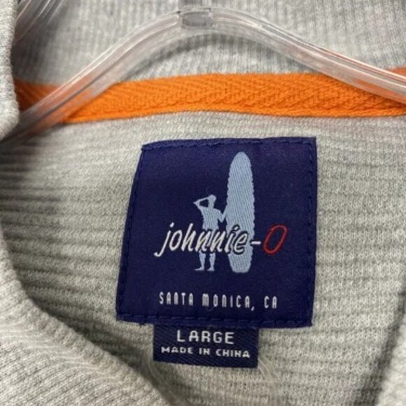 NEW JOHNNIE-O Mens Decker Baseball Jacket Size L Light Grey - Picture 2 of 13